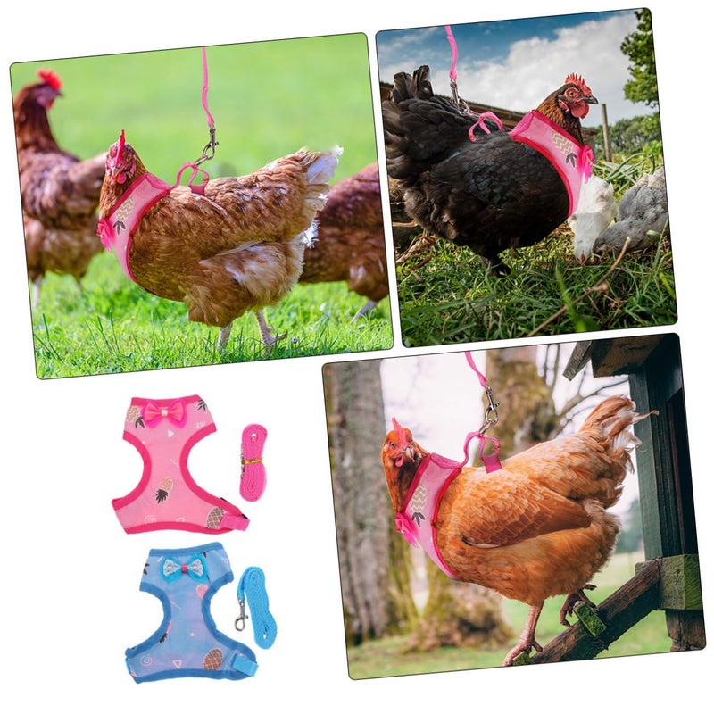 Adjustable Chicken Harness And Leash Set For Outdoor Walking Exercise 2 Sets - Image 4