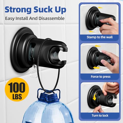 AQUAROYAL Shower Head Holder with Suction Cup,Handheld Adjustable No Drill Bathroom Wall Mount for Tile/Glass - Image 4