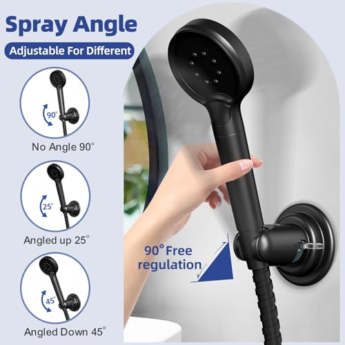 AQUAROYAL Shower Head Holder with Suction Cup,Handheld Adjustable No Drill Bathroom Wall Mount for Tile/Glass - Image 2