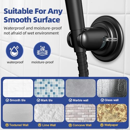AQUAROYAL Shower Head Holder with Suction Cup,Handheld Adjustable No Drill Bathroom Wall Mount for Tile/Glass - Image 5