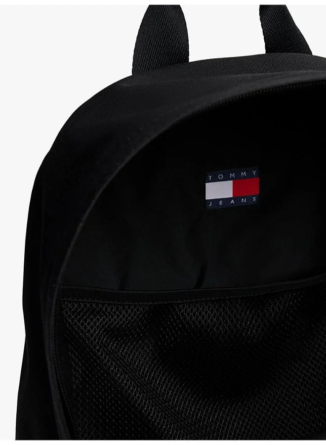 Tommy Jeans Black Essential Textile Dome Backpack  | Best Price UAE