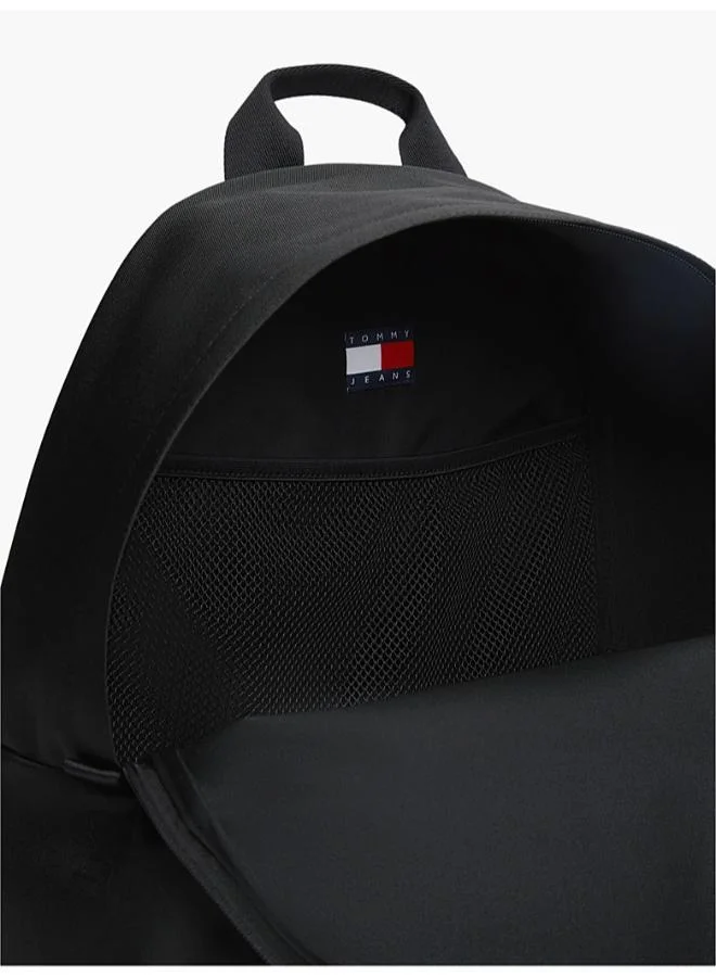 Tommy Jeans Black Essential Textile Dome Backpack  | Best Price UAE