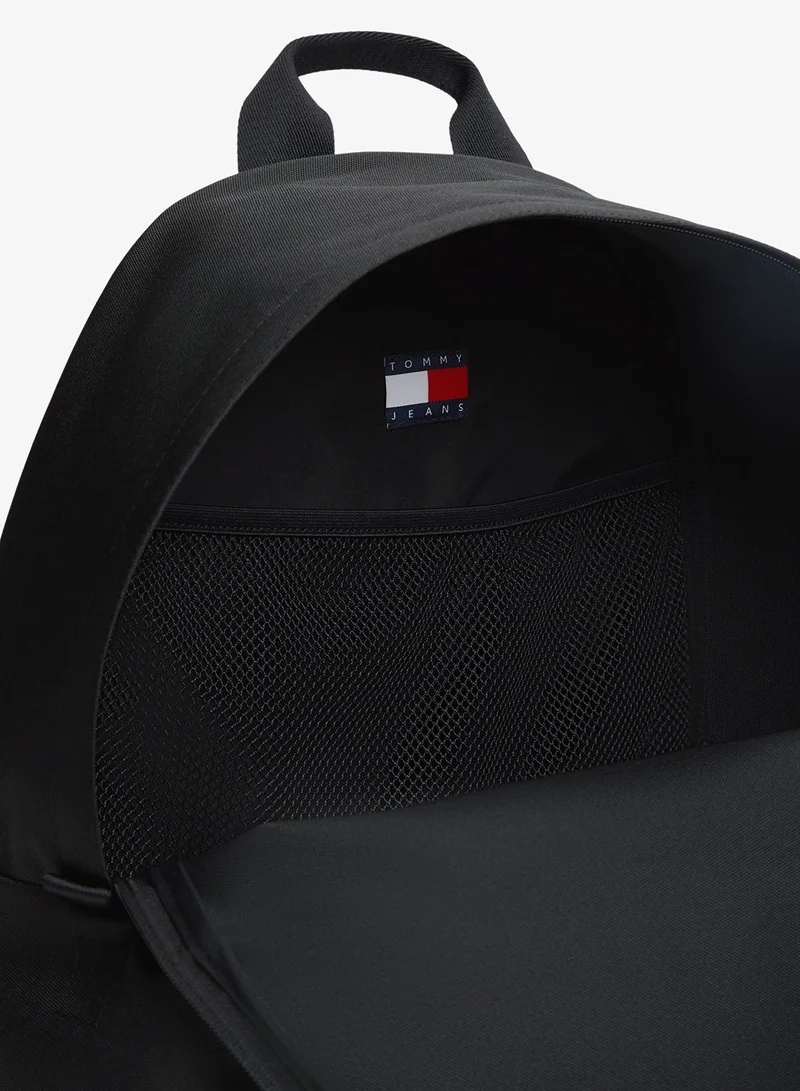 Tommy Jeans Black Essential Textile Dome Backpack  | Best Price UAE