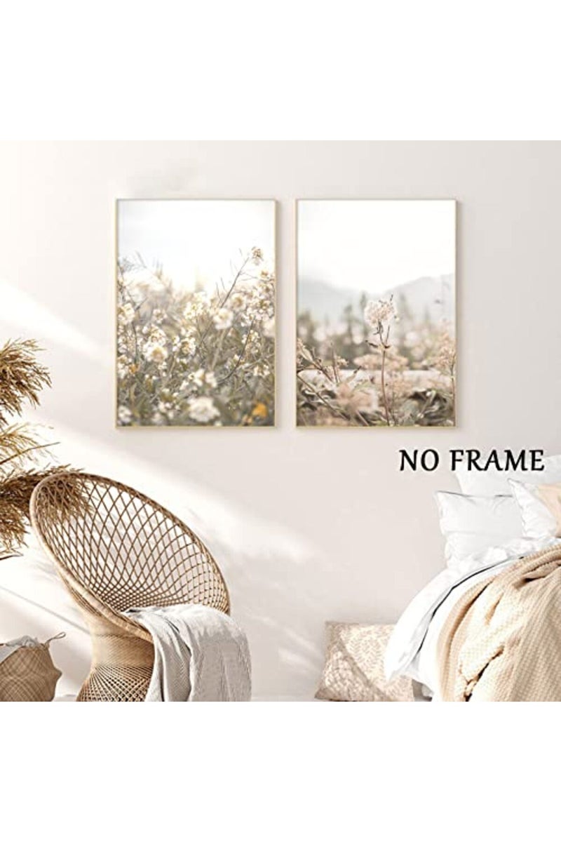 Wallvelart Beige Plant Flower Wall Art Pampas Grass Wall Canvas - Image 5