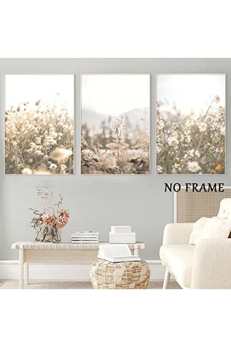 Wallvelart Beige Plant Flower Wall Art Pampas Grass Wall Canvas - Image 4