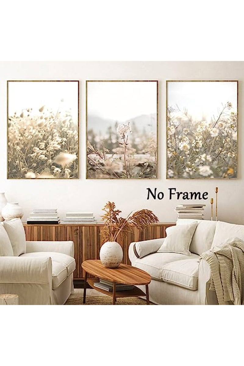 Wallvelart Beige Plant Flower Wall Art Pampas Grass Wall Canvas - Image 2