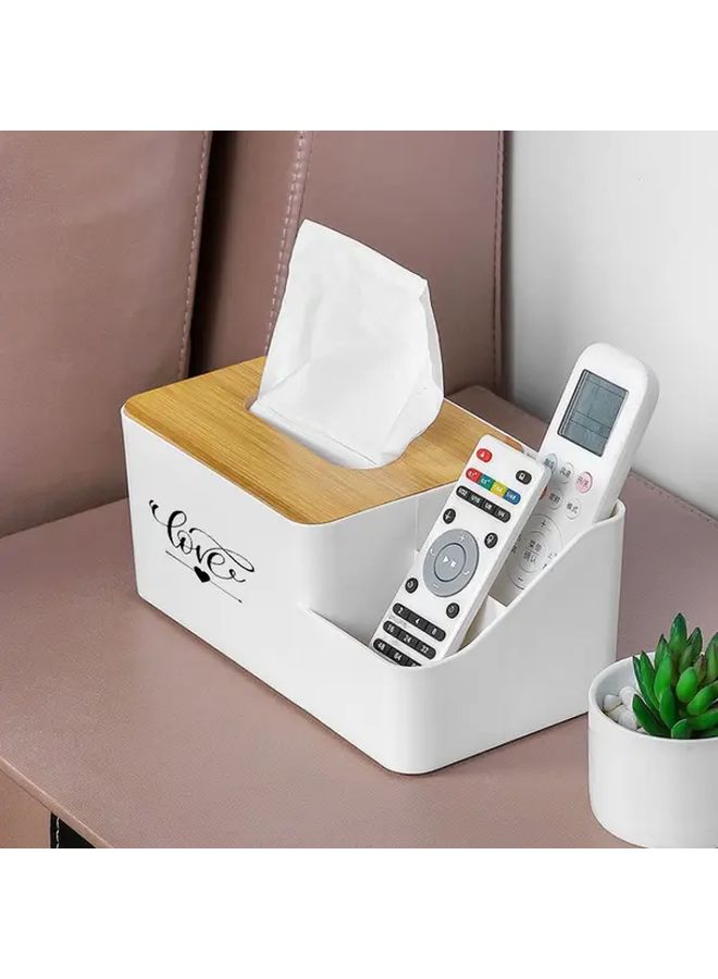 White Remote Control Tissue Dispenser Box with Lid One Touch Button Free Design - Image 1