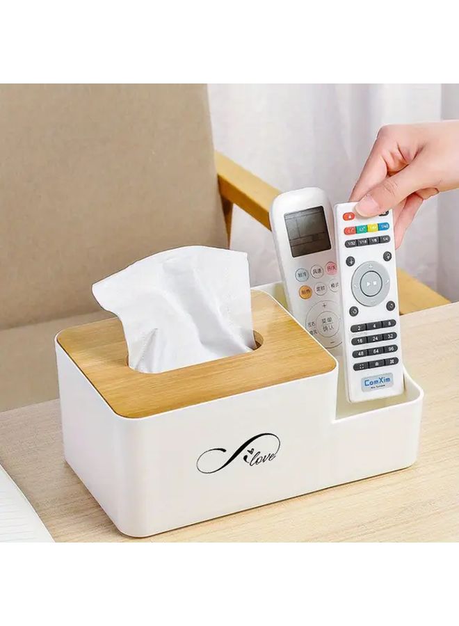 White Remote Control Tissue Dispenser Box with Lid One Touch Button Free Design - Image 4