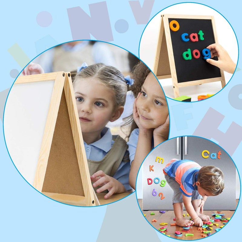 INNOCHEER Magnetic Letters and Numbers for Toddlers, Magnetic Board for Kids, ABC Alphabet Magnets, Educational Dry Erase Board - Whiteboard & Chalkboard for Toddlers Writing & Drawing Kids Toys - Image 5