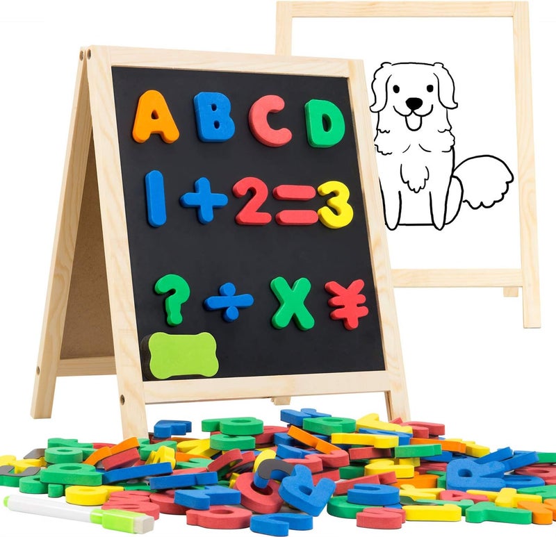 INNOCHEER Magnetic Letters and Numbers for Toddlers, Magnetic Board for Kids, ABC Alphabet Magnets, Educational Dry Erase Board - Whiteboard & Chalkboard for Toddlers Writing & Drawing Kids Toys - Image 1