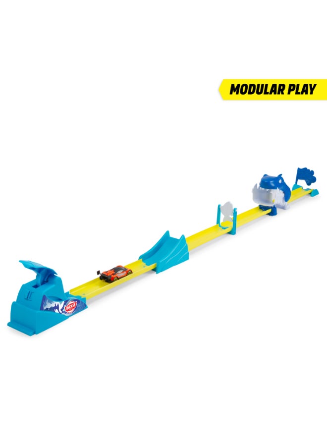 Dickie Item 203333000-Dickie Toys - Car Train Shark Launcher Track Set (115 cm) - Shark Toy with Catapult, Flexible Rails & Obstacles Including Toy Car, for Children from 3 Years - Image 3