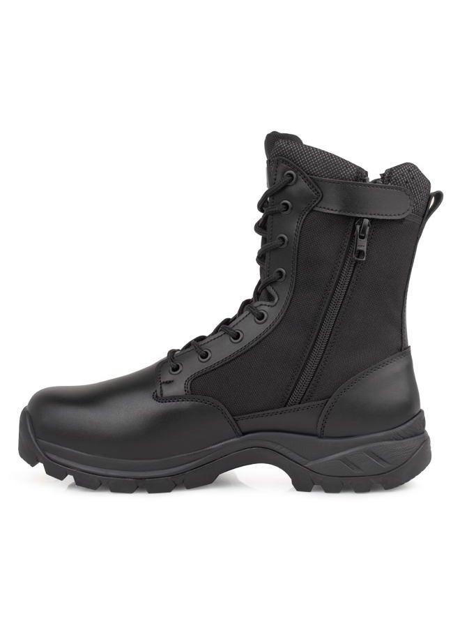 LUDEY Black Tactical Boots for Men Side Zipper Military Combat Boots Waterproof Lightweight Hiking Boots Outdoor Motorcycle Boots IDS928-Tan-9.5US - Image 1