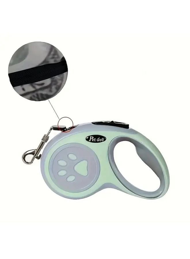 أصغر مقود كلب أخضر قابل للسحب مع نايلون متين وتحكم بأزرار واحدة للمشي في الهواء الطلق والسفر مع الحيوانات الأليفة المتوسطة الحجم - Image 1