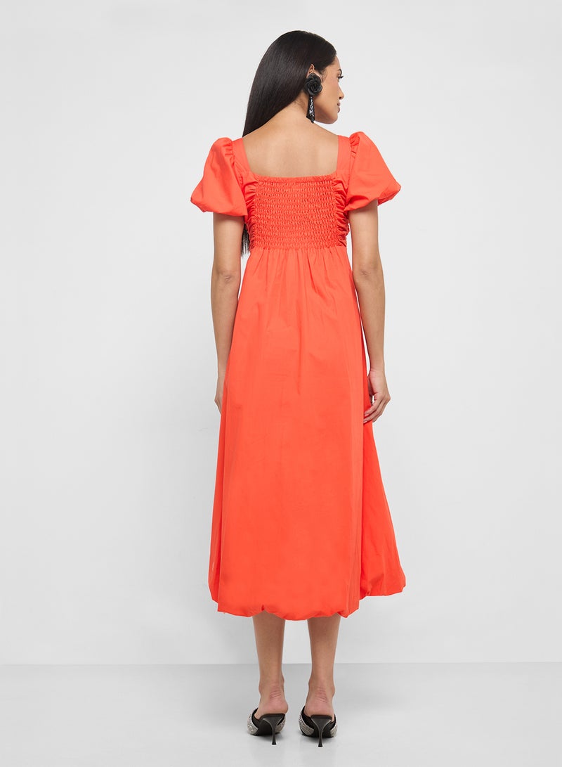 YAS Puff Sleeve Midi Dress - Image 2