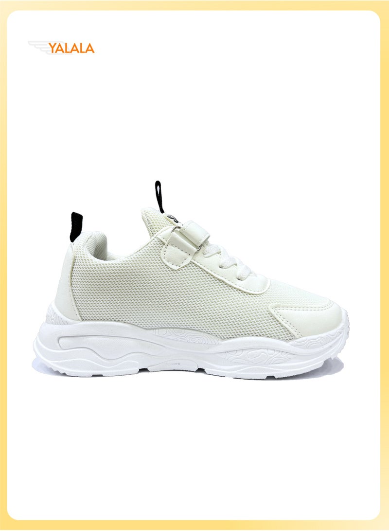 YALALA Comfortable Sneakers for Boys & Girls with Hook and Loop Closure| Breathable Lightweight Running Sneakers for Kids & Teens | Non-slip Soft Sole Fashion Casual Sports Shoes - Image 2