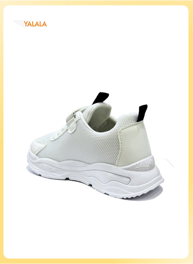 YALALA Comfortable Sneakers for Boys & Girls with Hook and Loop Closure| Breathable Lightweight Running Sneakers for Kids & Teens | Non-slip Soft Sole Fashion Casual Sports Shoes - Image 3