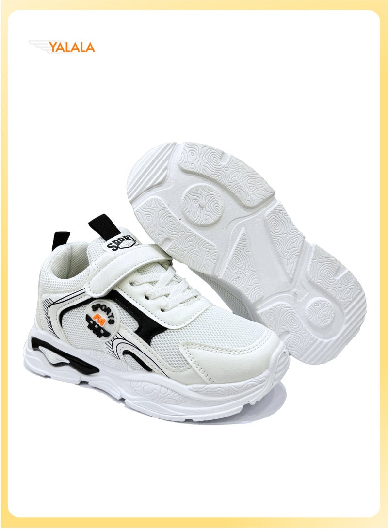 YALALA Comfortable Sneakers for Boys & Girls with Hook and Loop Closure| Breathable Lightweight Running Sneakers for Kids & Teens | Non-slip Soft Sole Fashion Casual Sports Shoes - Image 4