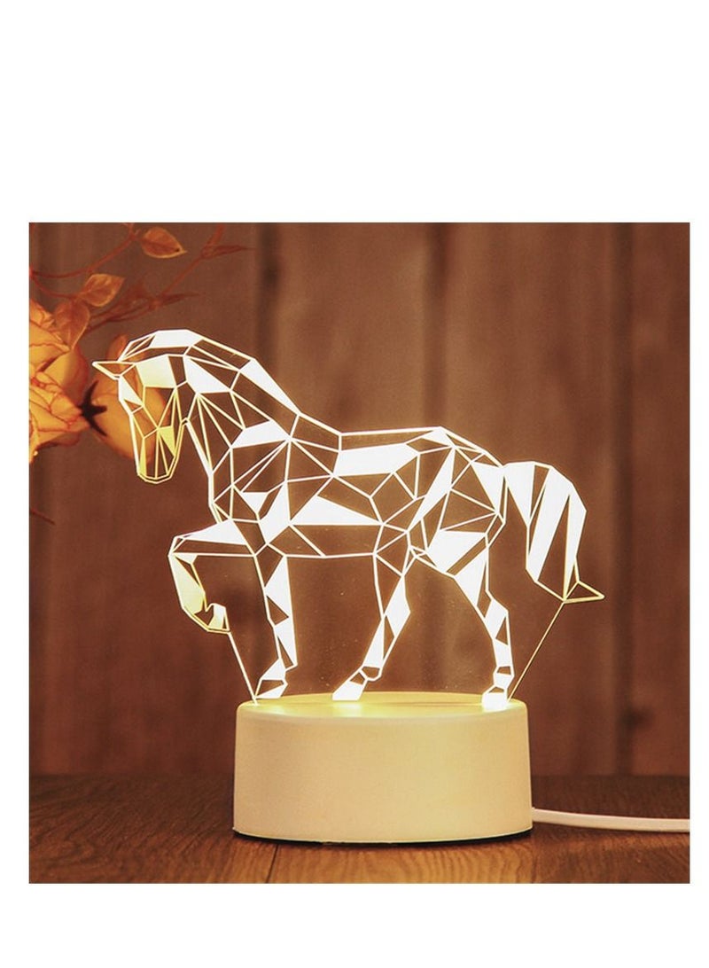 Y&D 3D Usb Table Night Lamp White 10x20centimeter - Image 1