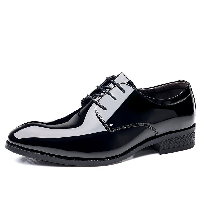 2025 Spring New Men'S Business British Large Size Formal Shoes Groom'S Wedding Shoes Business Leather Shoes Black Men'S Shoes - Image 1