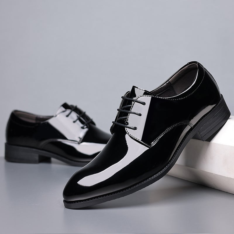 2025 Spring New Men'S Business British Large Size Formal Shoes Groom'S Wedding Shoes Business Leather Shoes Black Men'S Shoes - Image 2
