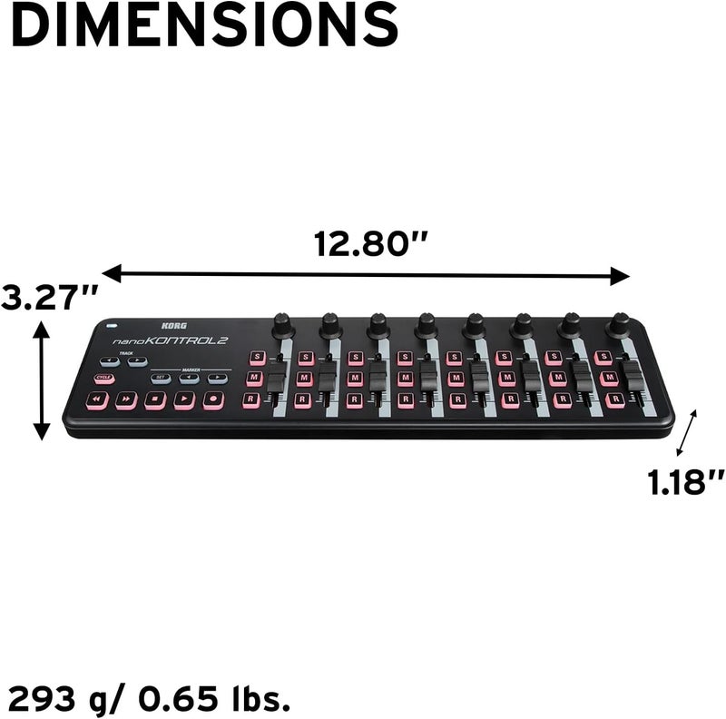Korg nanoKONTROL2 Slimline USB MIDI Controller - Black - Image 3