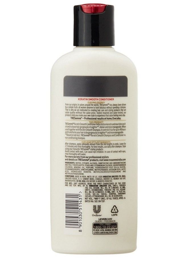 Tresemme - Keratin Smooth Conditioner With Keratin And Argan Oil For Smoother And Shinier Hair 190 Ml - Image 1