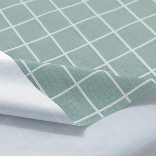 Rustic Water-Resistant PVC Tablecloth - Green Checkered Oil-proof Table Cover, 120 x 160 cm