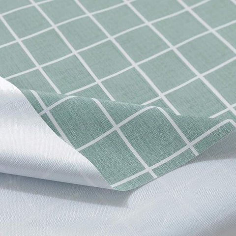 Rustic Water-Resistant PVC Tablecloth - Green Checkered Oil-proof Table Cover, 120 x 160 cm