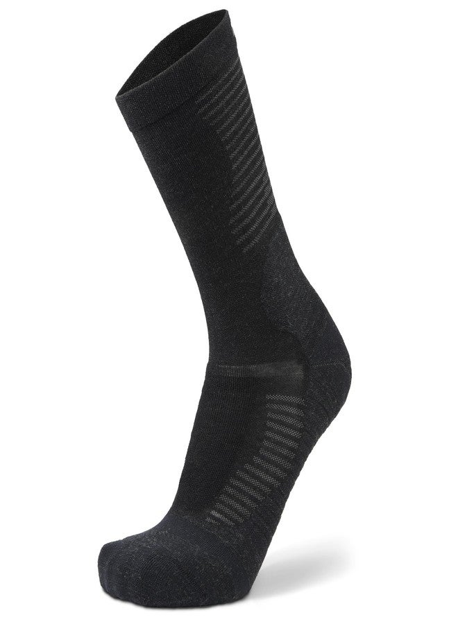 Balega Hike Merino Wool Hiking Socks, Anatomical Fit with Medium Cushioning, Moisture Wicking Drynamix™ Yarn, Mesh Venting, V-Tech Compression, Reinforced Heel, Black, Large - Image 1
