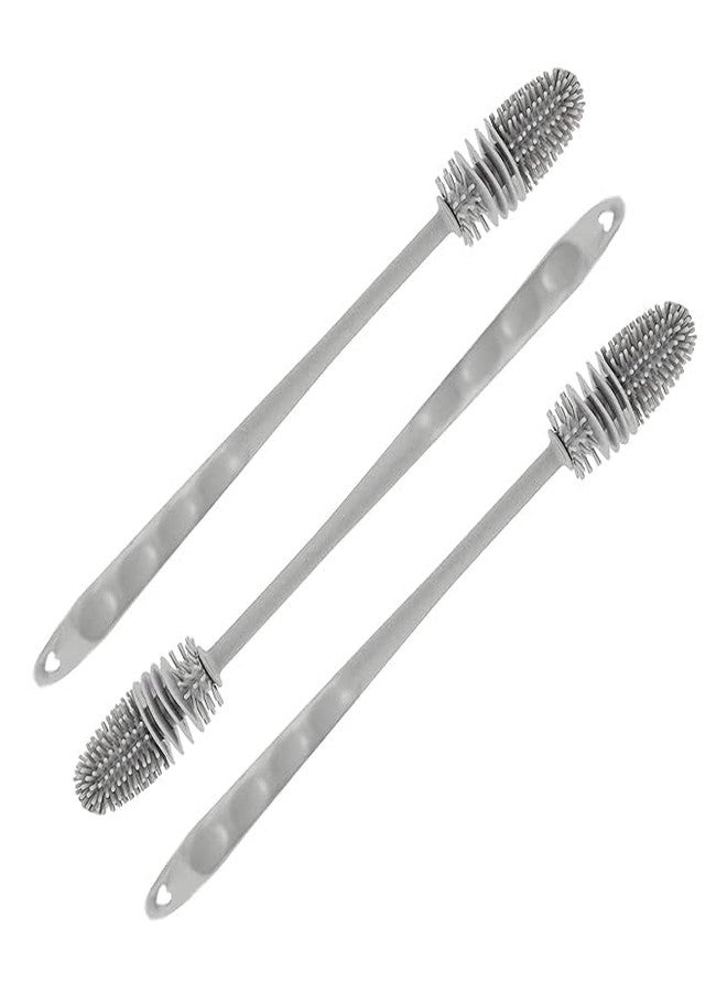 Solida Long Handle Bottle Cleaning Brush, Versatile for Baby Bottles, Water Bottles, Containers, Vases, Glass (Brush-A, Pack of -3) - Image 1