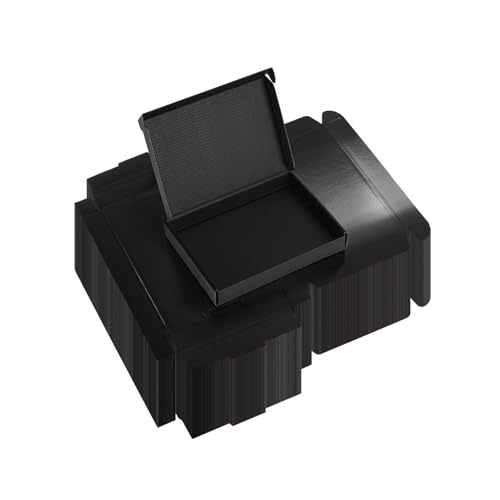 Rempry 7x5x1 Inches Black Shipping Boxes Pack of 50, Cardboard Corrugated Mailer Boxes for Packaging Small Business, Small Gift Boxes for Mailing Present - Image 1