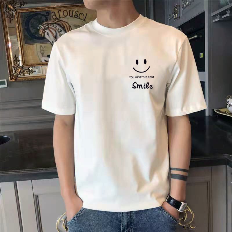 2023 Summer Short-Sleeved Men'S T-Shirt Base Shirt Printed All-Match Top Clothes Round Neck Slim-Fit Short-Sleeved Casual T-Shirt - Image 3
