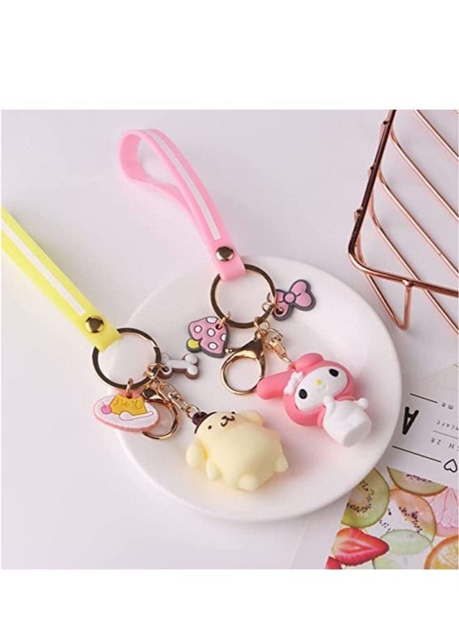 Generic 5-Piece Wrist Anime Keychain, Kawaii Car Keychain Accessories, Key Purse Handbag Charms for Women  - Image 4