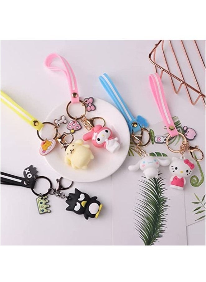 Generic 5-Piece Wrist Anime Keychain, Kawaii Car Keychain Accessories, Key Purse Handbag Charms for Women  - Image 3