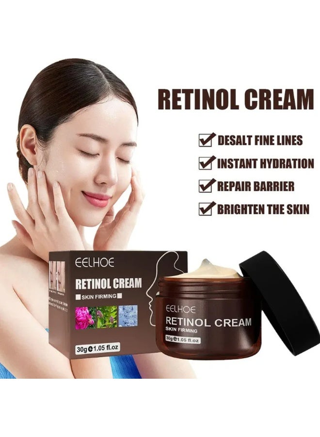 إيلهو كريم ريتينول للوجه، كريم ريتينول ليلي للتجاعيد العميقة، كريم كولاجين ريتينول وحمض الهيالورونيك، كريم ريتينول مرطب مضاد للشيخوخة، كريم ريتينول مضاد للشيخوخة لإزالة التجاعيد وشد البشرة 30 غرام. - Image 1
