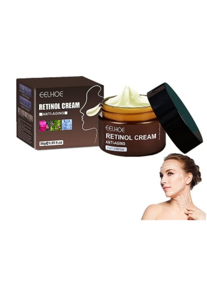 إيلهو كريم ريتينول للوجه، كريم ريتينول ليلي للتجاعيد العميقة، كريم كولاجين ريتينول وحمض الهيالورونيك، كريم ريتينول مرطب مضاد للشيخوخة، كريم ريتينول مضاد للشيخوخة لإزالة التجاعيد وشد البشرة 30 غرام. - Image 2