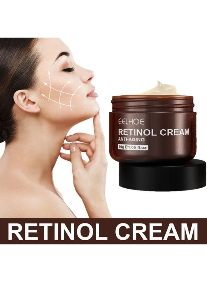إيلهو كريم ريتينول للوجه، كريم ريتينول ليلي للتجاعيد العميقة، كريم كولاجين ريتينول وحمض الهيالورونيك، كريم ريتينول مرطب مضاد للشيخوخة، كريم ريتينول مضاد للشيخوخة لإزالة التجاعيد وشد البشرة 30 غرام. - Image 3