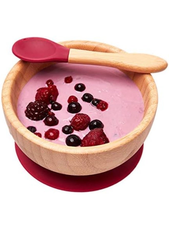 Youkoo kitchen Baby Toddler Stay Put Dish, Kids Suction Plate & Bowl, Bamboo Cute Dinnerware (Blue Set)