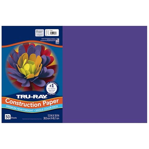 Tru-Ray® Construction Paper, 50% Recycled, 12" x 18", Purple, Pack Of 50 - Image 1