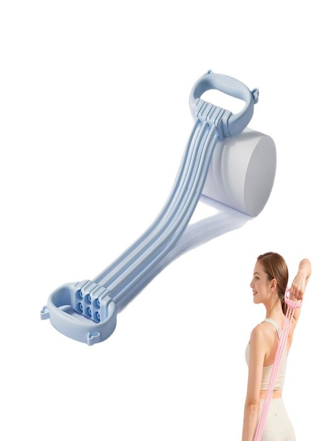 VIHANCO Adjustable Resistance Band Pull Rope for Women - Soft Latex Yoga & Fitness Stretching Band with 6 Tension Levels, Open-Back Design for Home Workout, Flexibility & Full-Body Training (Blue) - Image 1