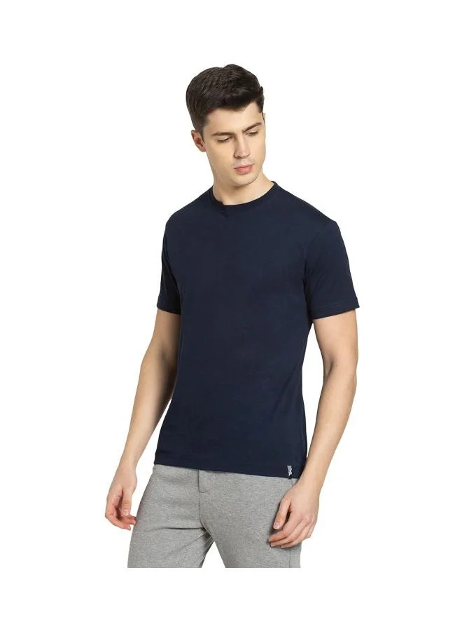 Jockey Navy 2714 Men Super Combed Cotton Rich Solid Round Neck Half Sleeve T Shirt for Men | Best Price UAE