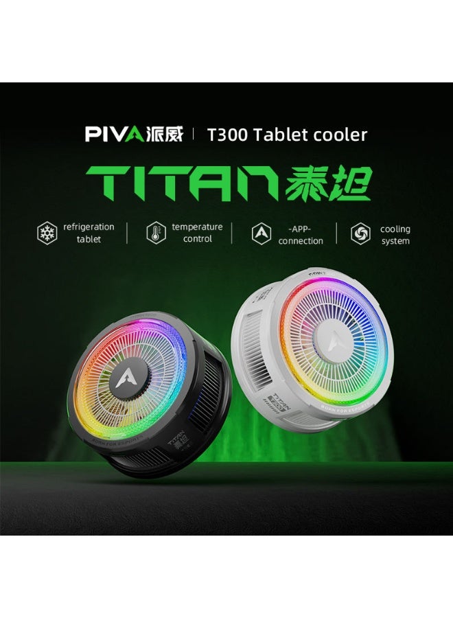 PIVA Titan T300 45W Magnetic Tablet and iPad Cooling Fan with Ring Light, Intelligent NTC Temperature Control, TEC Cooling Technology for Rapid Cooling Over a Wide Area, App Control for Gaming, Black - Image 2