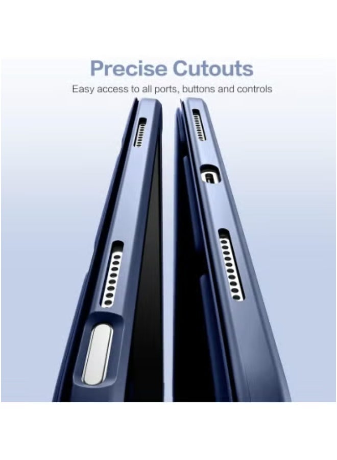 JAJEEK Slim Case Compatible with iPad 10th Generation 2022 10.9 Inch (Models A2696, A2757, A2777) – Navy Smart Cover with Built-in Pencil Holder, Clear Back Shell, Auto Wake/Sleep, Lightweight Shockproof Protective Stand Case for iPad 10.9" - Image 4