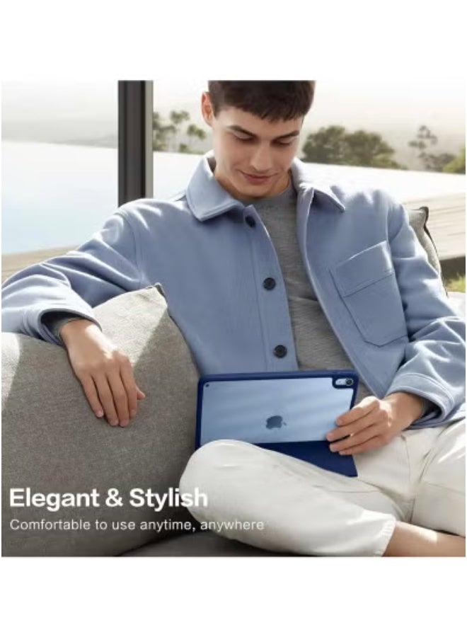 JAJEEK Slim Case Compatible with iPad 10th Generation 2022 10.9 Inch (Models A2696, A2757, A2777) – Navy Smart Cover with Built-in Pencil Holder, Clear Back Shell, Auto Wake/Sleep, Lightweight Shockproof Protective Stand Case for iPad 10.9" - Image 2