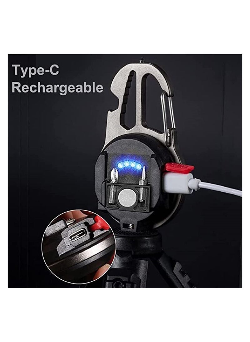 Generic - Mini Flashlight, 800Lumens Bright Rechargeable COB Keychain Flashlights, Multifunction Portable Pocket Light, 7 Lights Mode Emergency FlashLight with Magnet Mini Work Light for outdoor, travel - Image 1