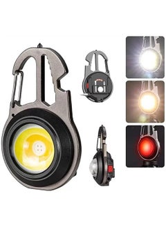 Mini Flashlight, 800Lumens Bright Rechargeable COB Keychain Flashlights, Multifunction Portable Pocket Light, 7 Lights Mode Emergency FlashLight with Magnet Mini Work Light for outdoor, travel