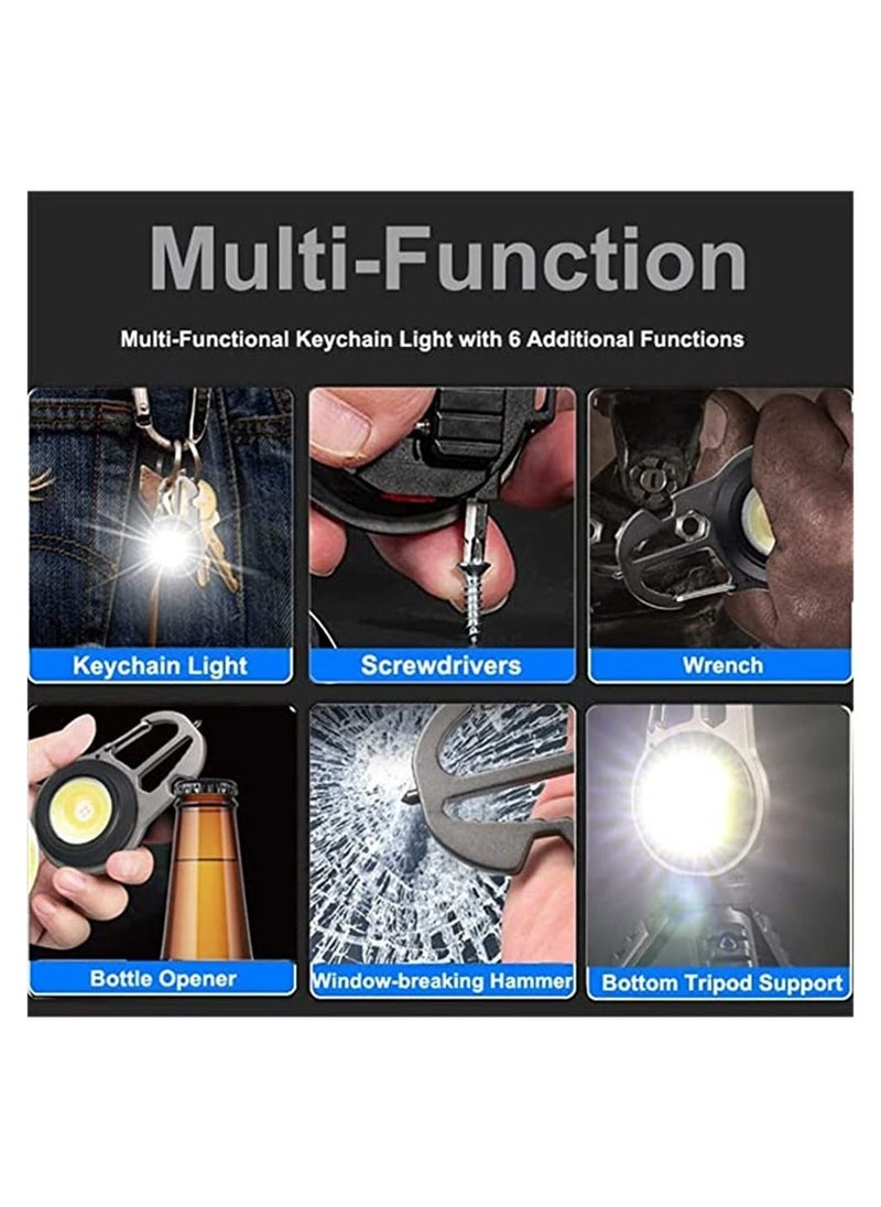 Generic - Mini Flashlight, 800Lumens Bright Rechargeable COB Keychain Flashlights, Multifunction Portable Pocket Light, 7 Lights Mode Emergency FlashLight with Magnet Mini Work Light for outdoor, travel - Image 1