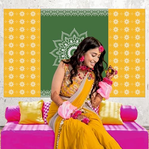 Party Baazaar Backdrop for Pooja | Ganpati Decoration Background | House Warming Decoration Backdrop (Pack of 1, Multicolor, Size: 8x5 Feet) - Image 4