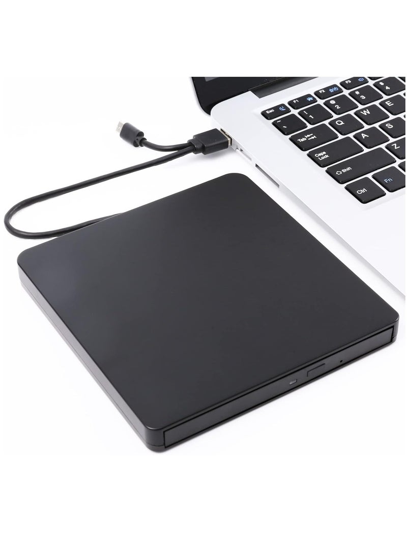 Generic - External DVD Drive, Portable USB 3.0 & Type C DVD CD Burner, External Optical Drive for Laptop, PC, MacBook, iMac, Windows 11/10/8/7/XP/Linux/Mac OS - Image 1