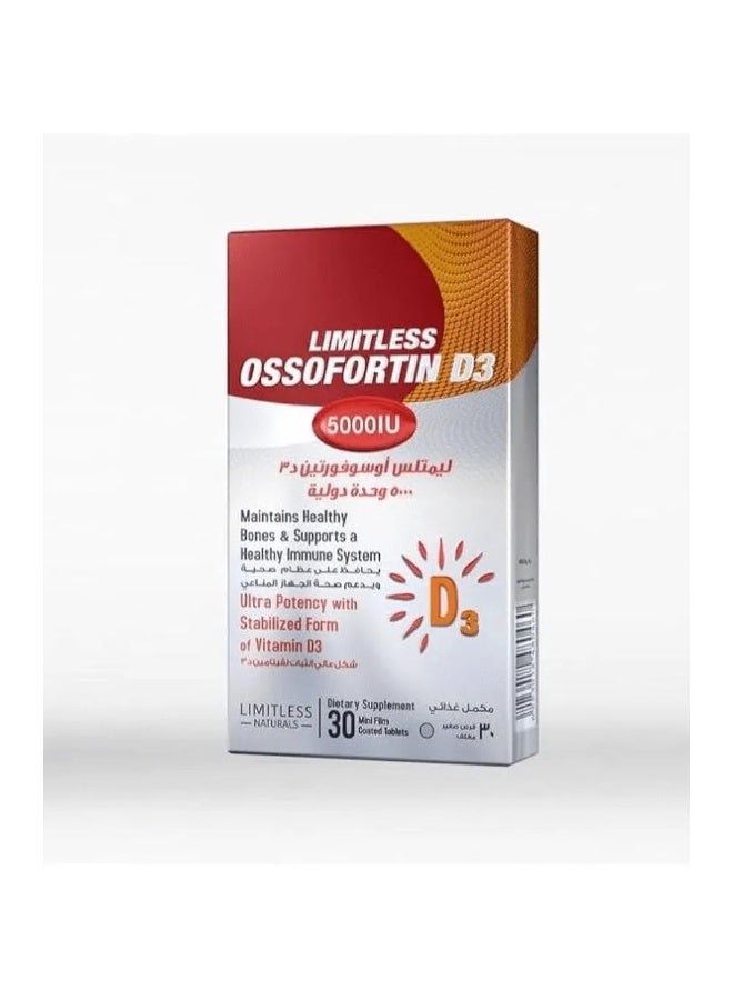 LIMITLESS Ossofortin Vit D3 5000 IU 30 Tablets